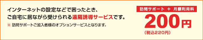 訪問サポート+月額利用料 200円