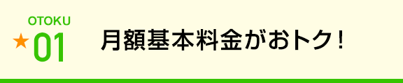 月額基本料金がおトク！