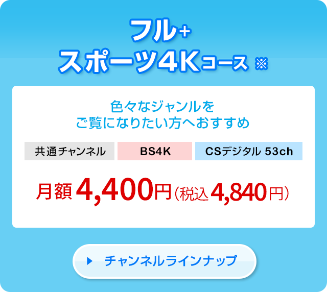 フル＋スポーツ4Kコース
