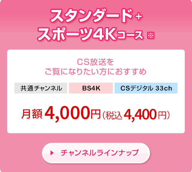 スタンダード＋スポーツ4Kコース