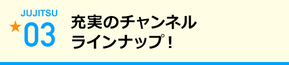 充実のチャンネルラインナップ！
